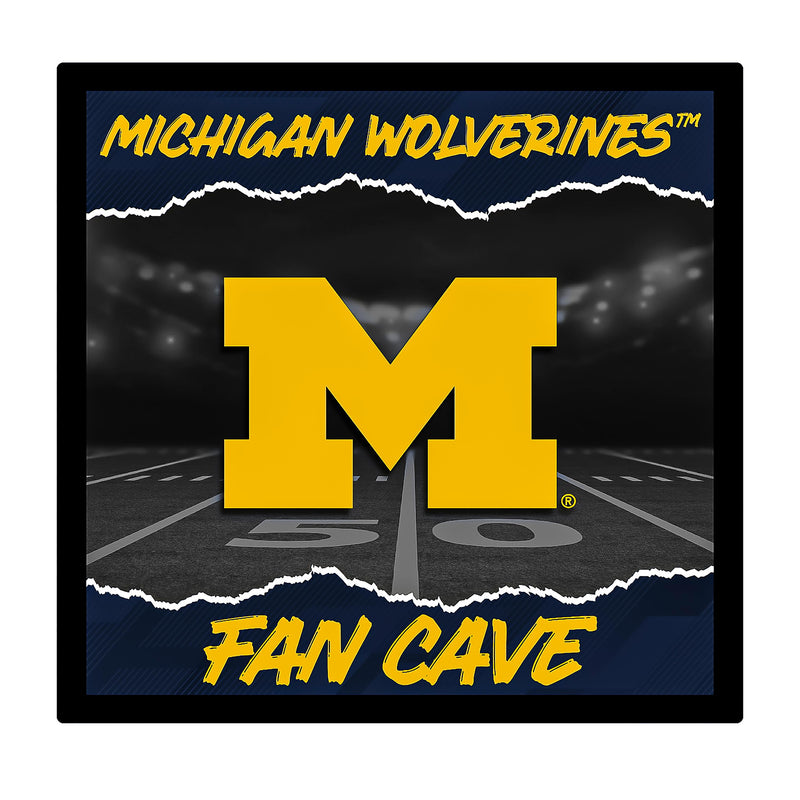 University Of Michigan 23"H x 23"L LED Wall Decor, Edgelite, Square