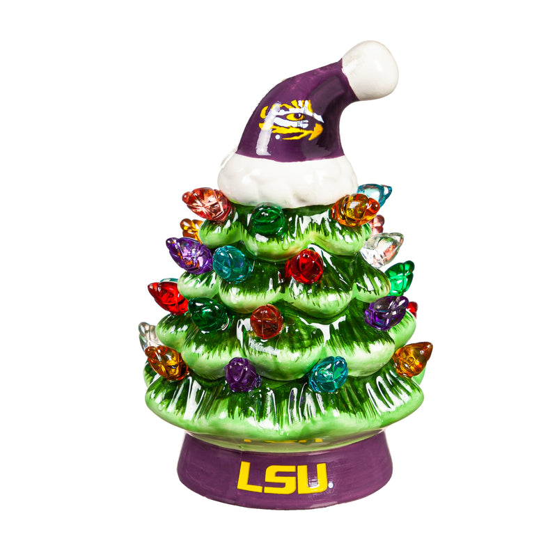 4" Mini LED Tabletop Christmas Tree, Louisiana State University,8led921mt