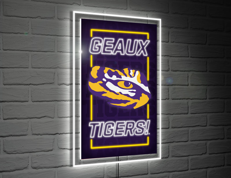 22"H x 14"L NeoLite Wall Décor, Rectangle, Louisiana State University,8led921nlrt