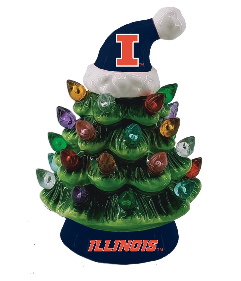 4" Mini LED Tabletop Christmas Tree, University of Illinois,8led942mt