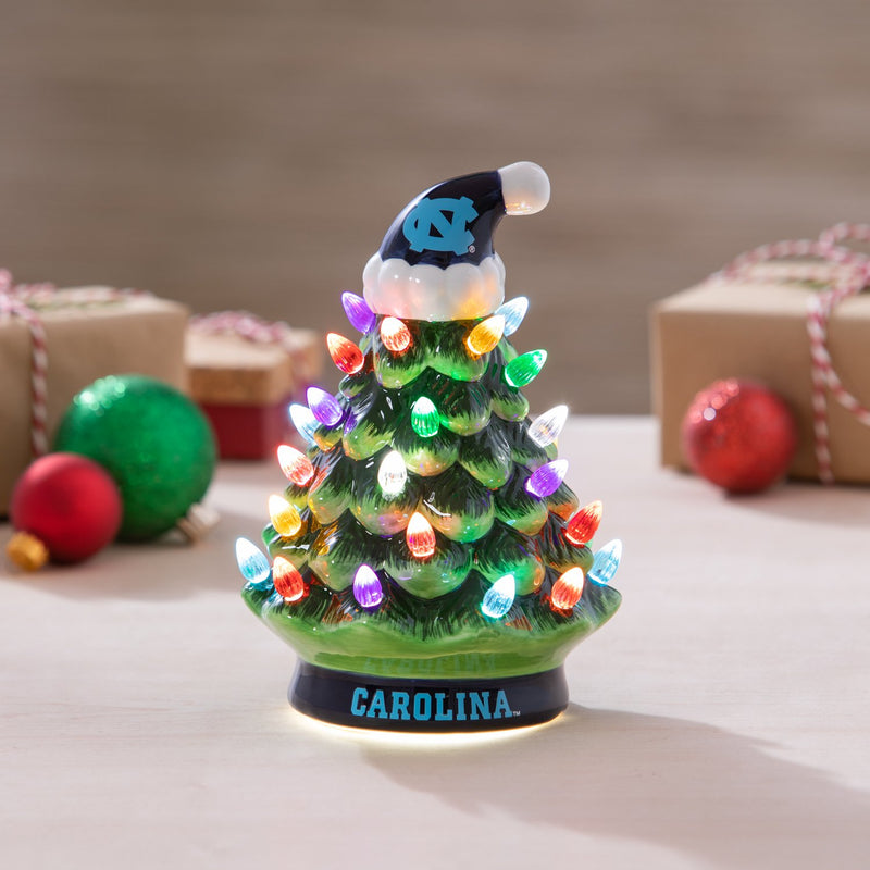 8" LED Ceramic Christmas Tree, University of North Carolina,8led951t