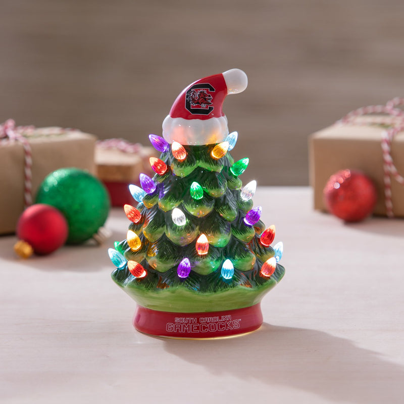 8" LED Ceramic Christmas Tree, University of South Carolina,8led954t