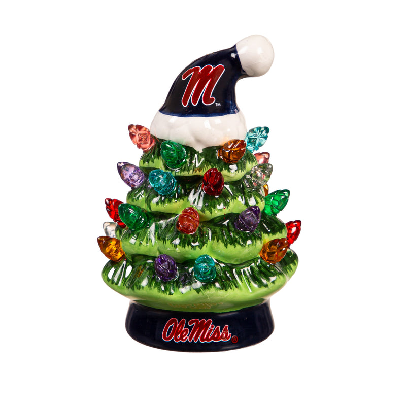 4" Mini LED Tabletop Christmas Tree, University of Mississippi,8led959mt