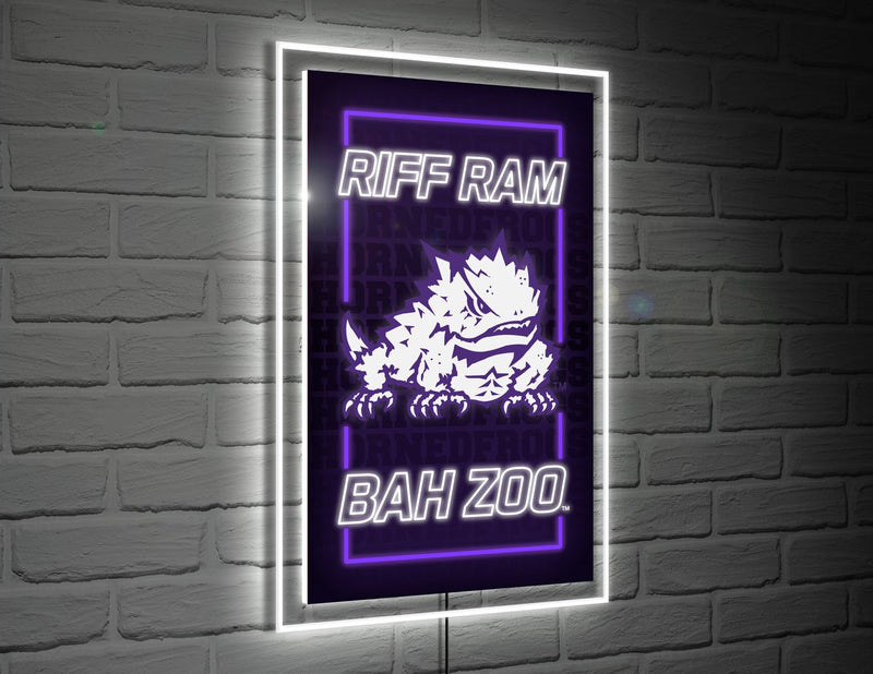 22"H x 14"L NeoLite Wall Décor, Rectangle, Texas Christian University,8led960nlrt