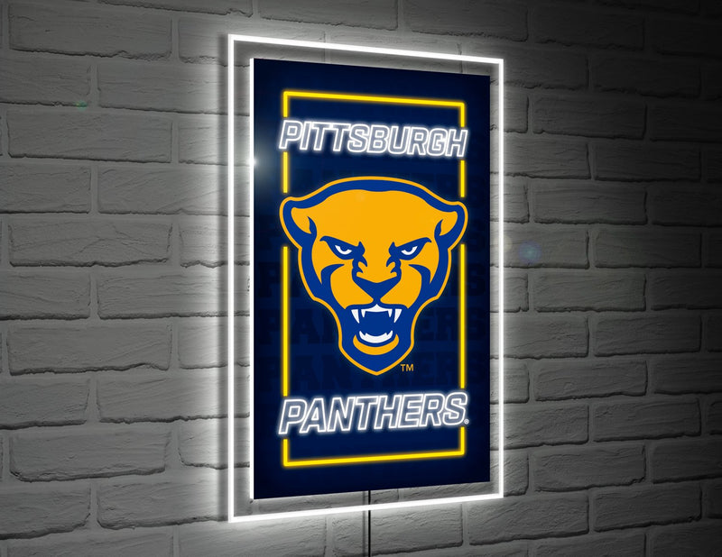 22"H x 14"L NeoLite Wall Décor, Rectangle, University of Pittsburgh,8led961nlrt