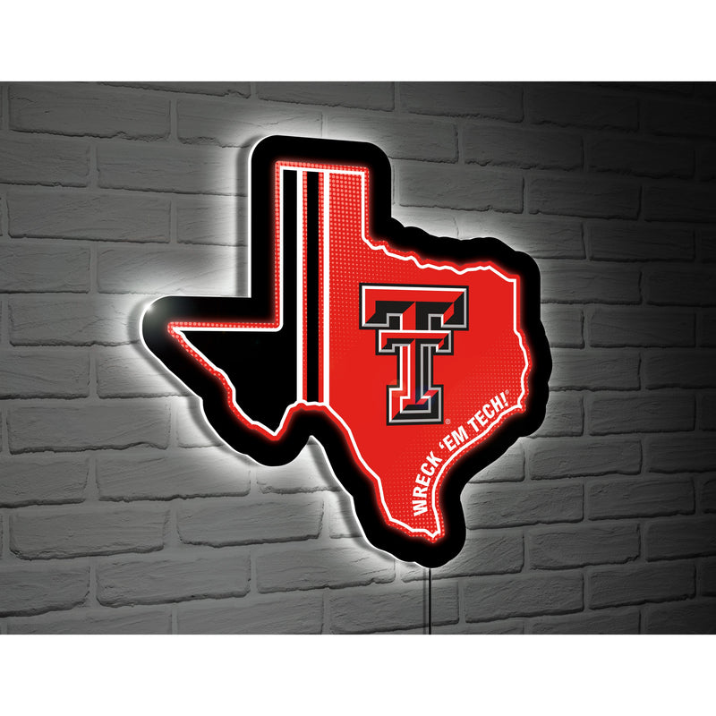 LED Wall Decor, Edgelite, State Shape, Texas, Texas Tech,8led963tex