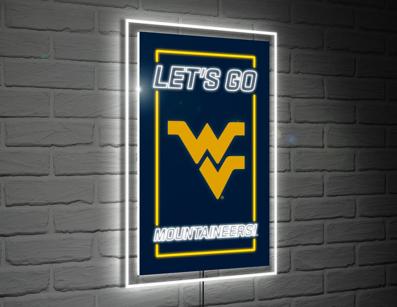 22"H x 14"L NeoLite Wall Décor, Rectangle, West Virginia University,8led967nlrt