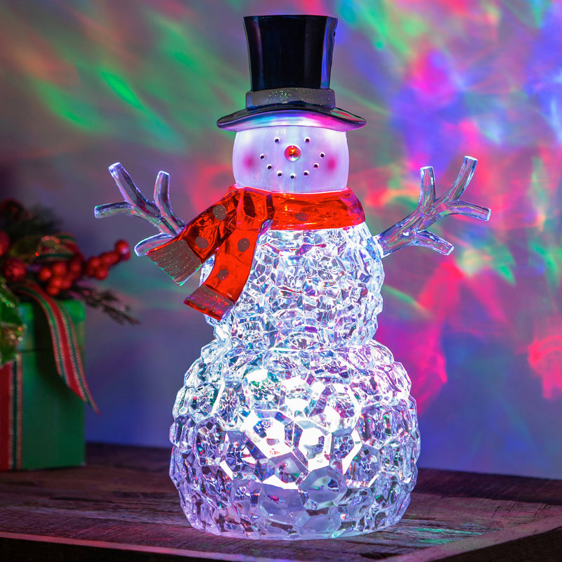 12" LED Snowman with RGB Lighting Table Décor,8led968