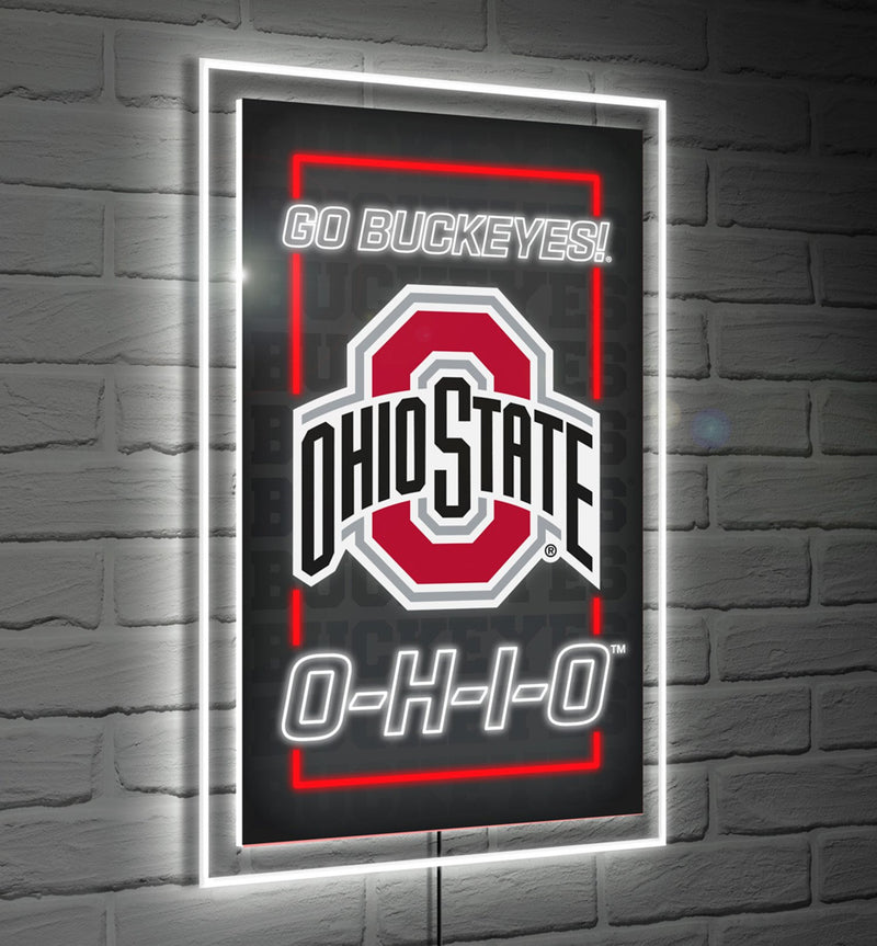 22"H x 14"L NeoLite Wall Décor, Rectangle, Ohio State University,8led973nlrt