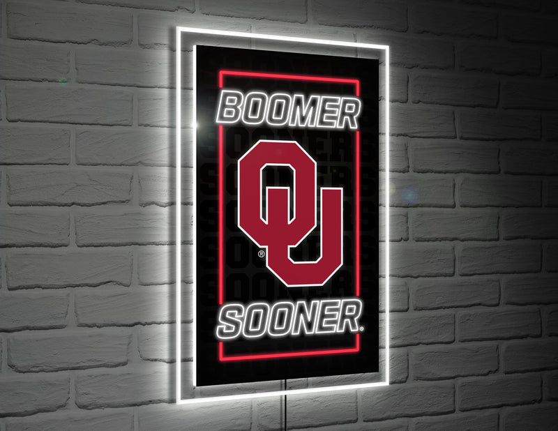 22"H x 14"L NeoLite Wall Décor, Rectangle, University of Oklahoma,8led974nlrt