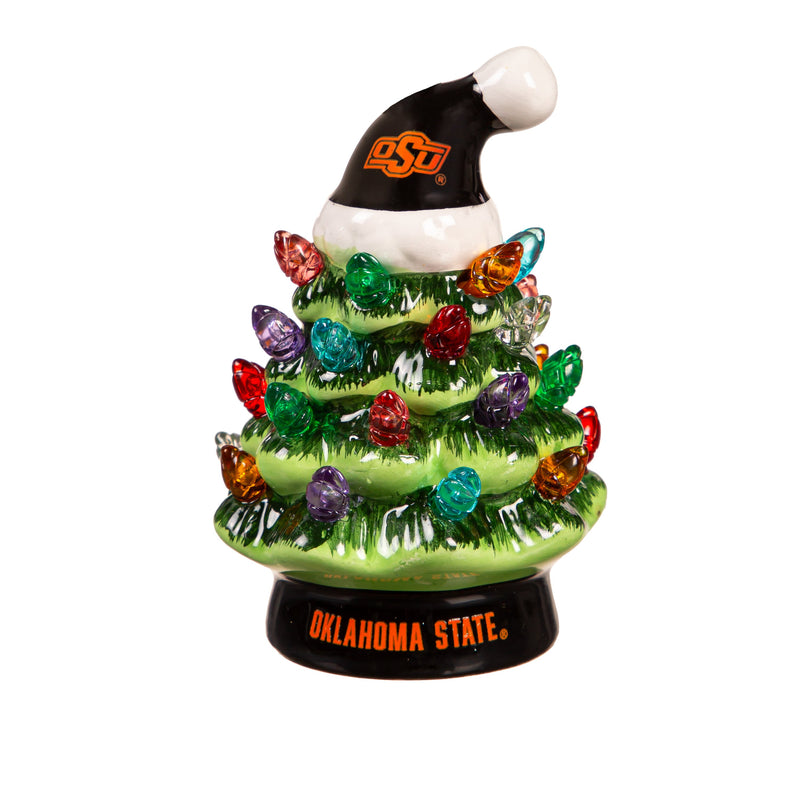 4" Mini LED Tabletop Christmas Tree, Oklahoma State University,8led975mt