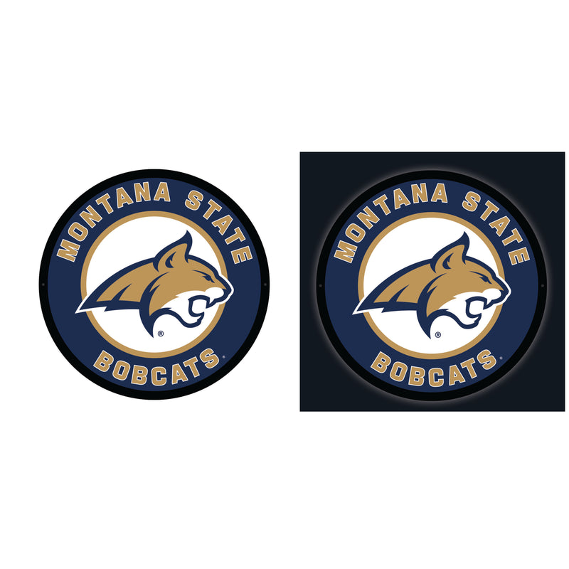 Montana State University College Large Round Edgelite LED Decor