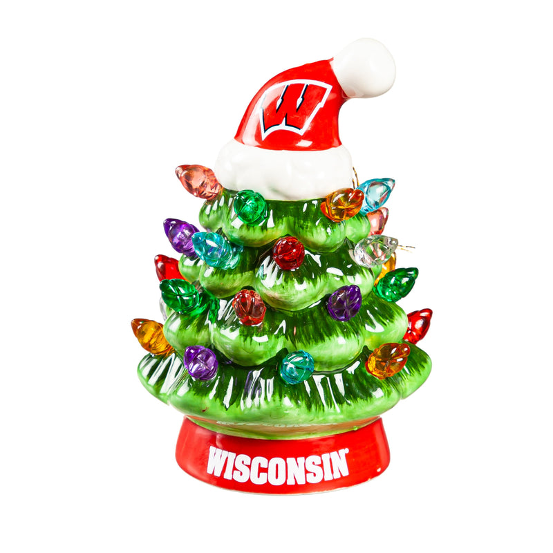 4" Mini LED Tabletop Christmas Tree, University of Wisconsin-Madison,8led984mt