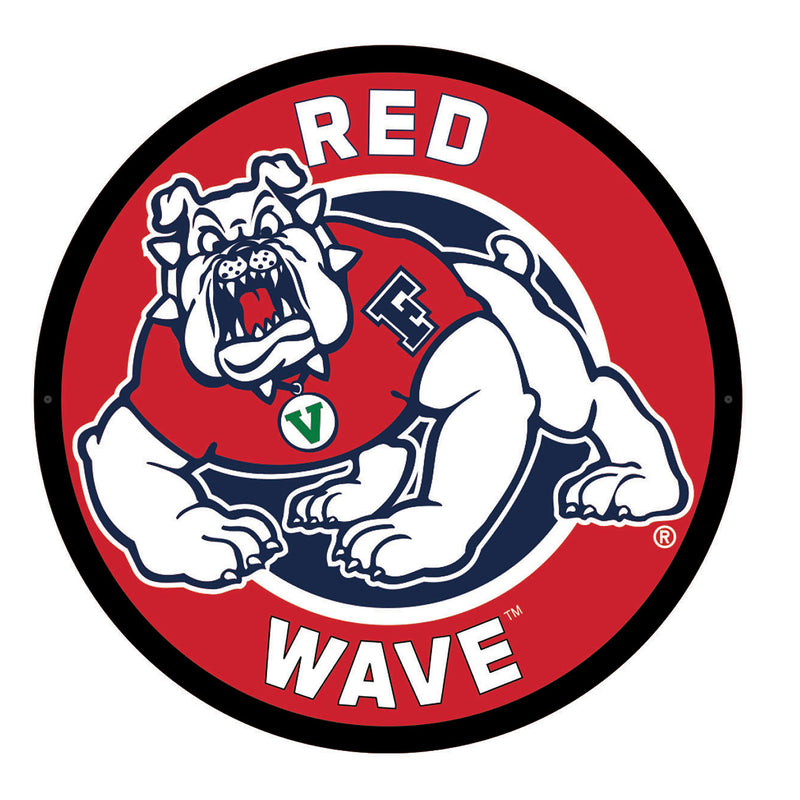 Fresno State Red Wave College Large Round Edgelite LED Decor