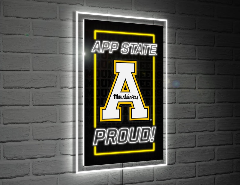 22"H x 14"L NeoLite Wall Décor, Rectangle, Appalachian State University,8led988nlrt