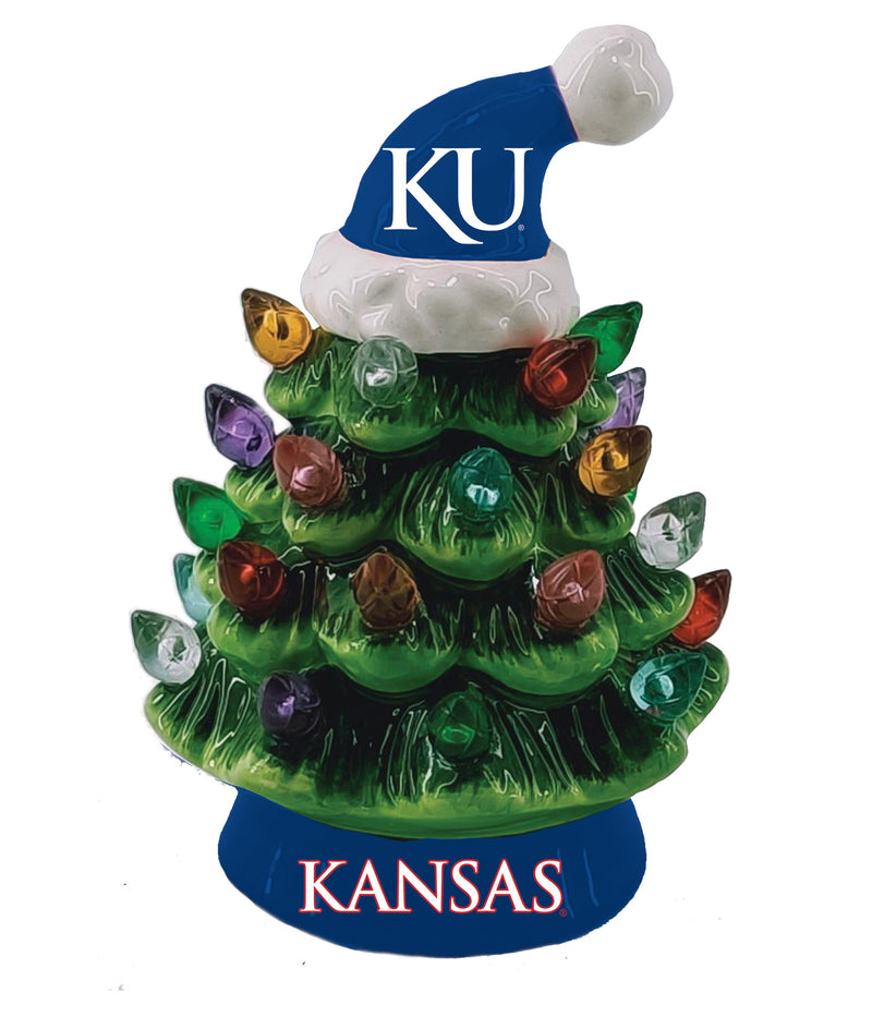 4" Mini LED Tabletop Christmas Tree, University of Kansas,8led996mt