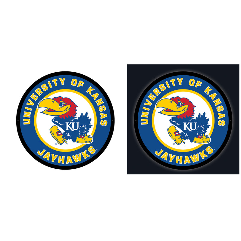 University of Kansas College Large Round Edgelite LED Decor