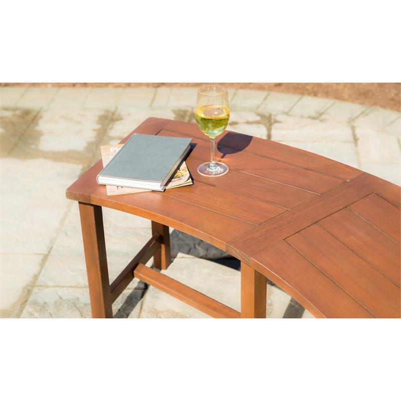 Curved Euclyptus Slat Bench