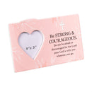 Baby Be Strong & Courageous Ceramic Picture Frame, 8.5"