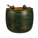 What She Shed Planters, Metal, Embossed with Perched Birds, Nested Set of 2