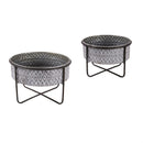 Embossed Metal Planters, Set of 2