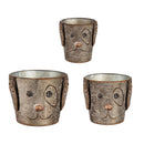 Metal Dog Bucket Planters, Set of 3