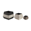Short Resin Wicker Planter Set of 3