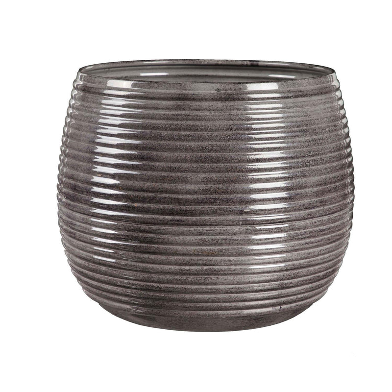 Metal Ribbed Planter, Set of 3