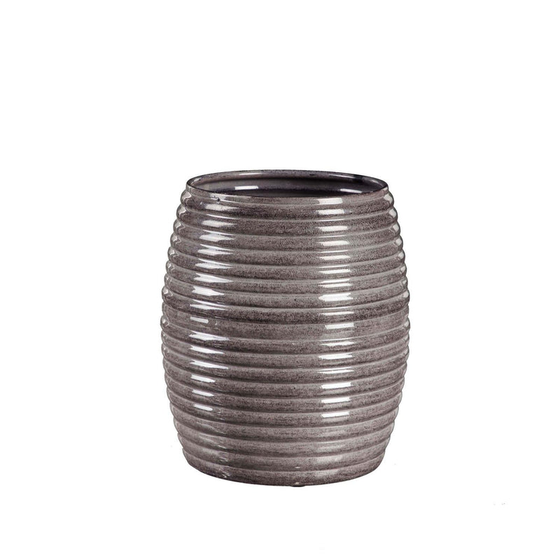 Metal Ribbed Planter, Set of 3