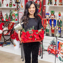 Joyful Traditions Planter, Metal Planter, Red Reindeer