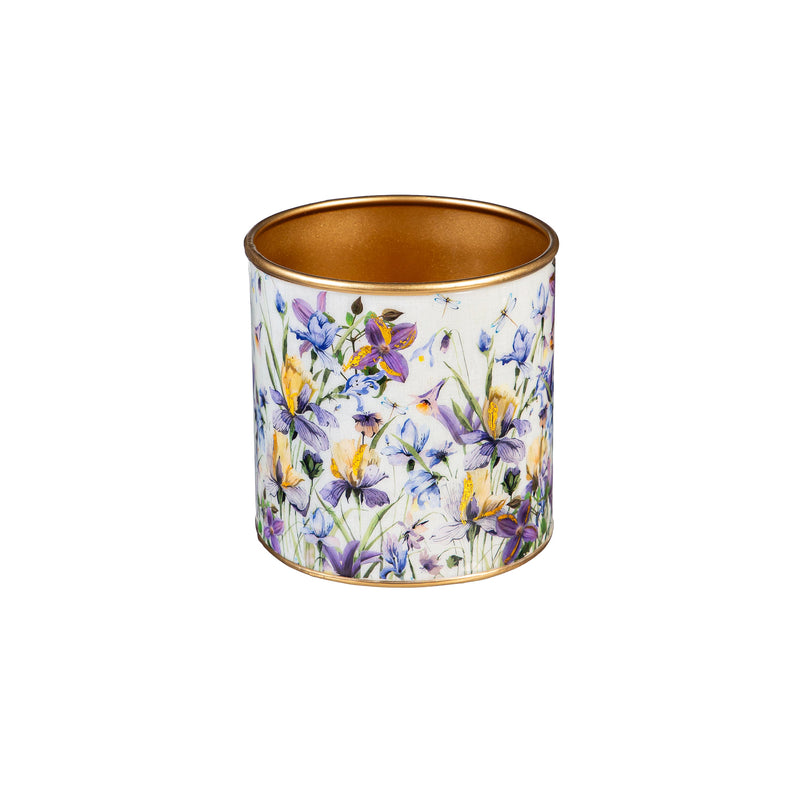 Golden Lilac Metal Planters, Set of 3