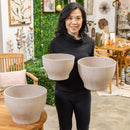 Hourglass Eco Friendly Cement Finish Planter, Set