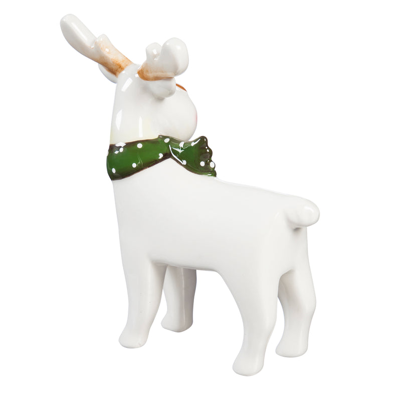 Ceramic Tabletop Decor, Set of 3, Large Reindeer, Small Reindeer, and Tree