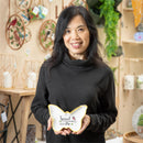 7.5" Ceramic Decorative Butterfly Shaped Dish