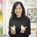 4.5" Resin Bird with Floral Bouquet Table Decor, Set of 3