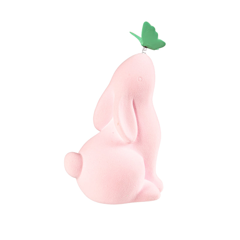 Bunny with Butterfly Ceramic Table Decor, 9"