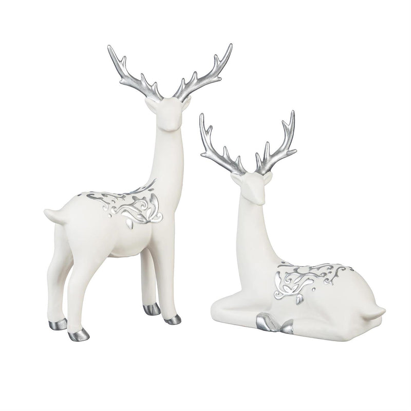 Season to Sparkle Table Décor Deer with Metallic Embellishment Ceramic Set