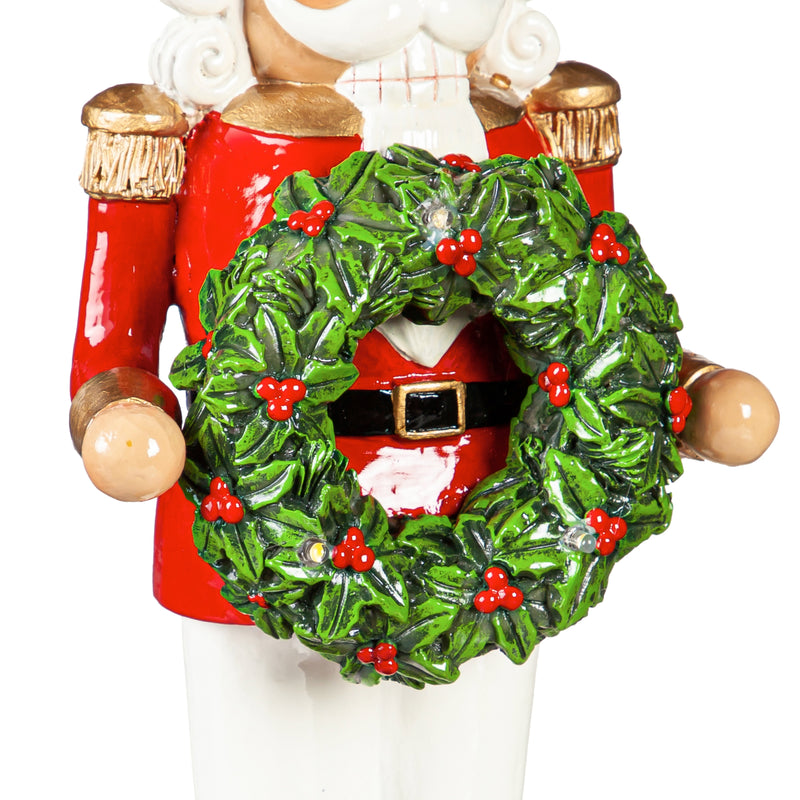 13" LED Resin Christmas Nutcracker Table Decor, 2 Asst., Tree/Wreath,8tal001