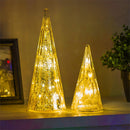 LED Glass Tree Table Decor, Set of 2