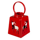 5" LED Lantern with Flickering Light Candle and Christmas Icon Cutout Table Decor, 3 Asst Designs