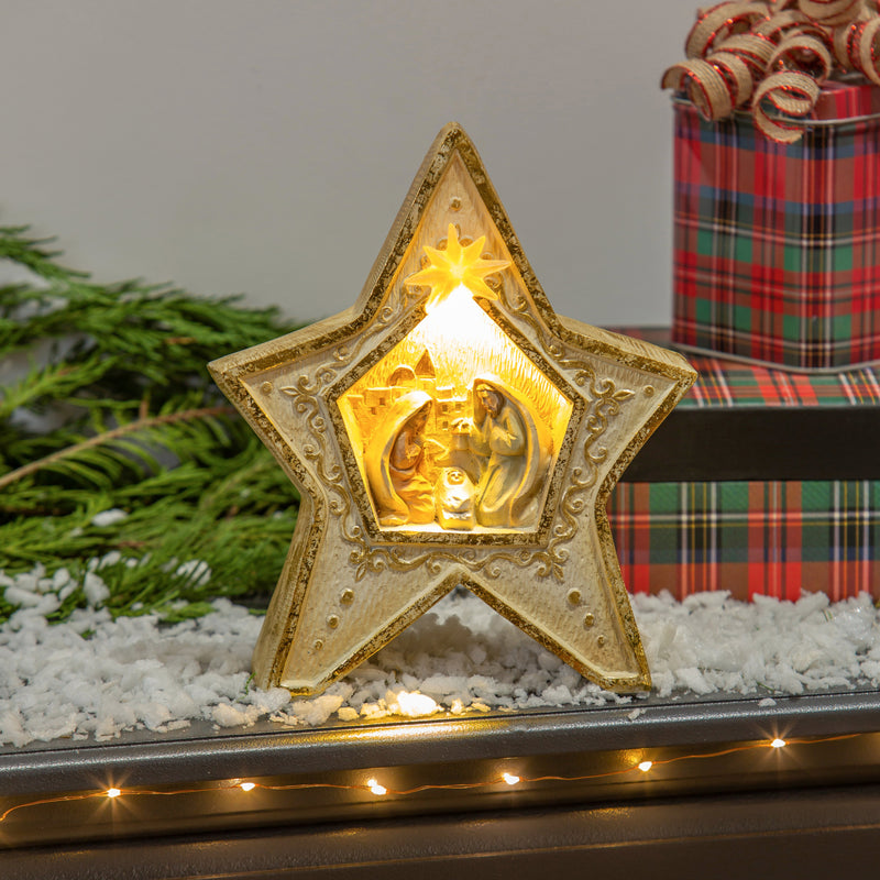 8.5" LED Resin Nativity Star Table Décor,8tal071