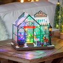 8" LED Christmas Greenhouse with Rotating Tree & Music Table Decor,8tal079