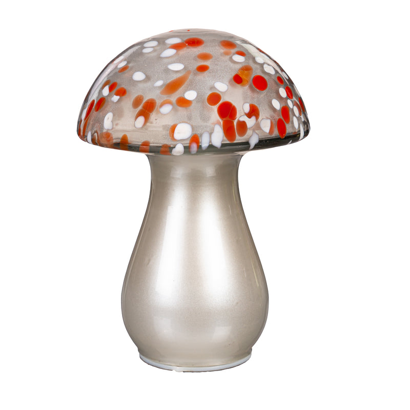 8" LED Glass Mushroom Tabletop Decor