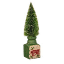 9.5" LED Bottlebrush Tree with Base Table Decor