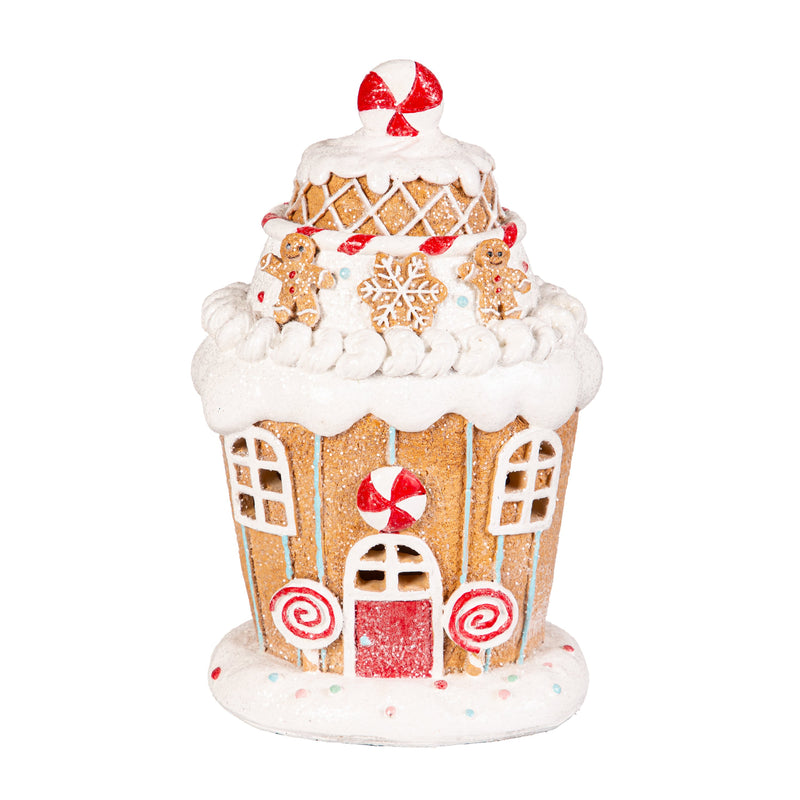 7.75" LED Gingerbread House Table Décor,8tal147