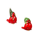 LED Ceramic Winter Cardinal with Star Cut-out Table Decor