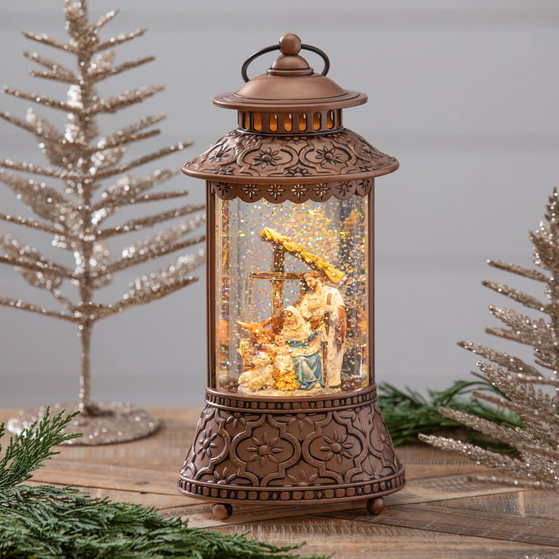 10.5" LED Water Lantern with Nativity Scene,8tal211