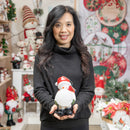 8.25" LED Resin Snowman with Snowball Table Decor,8tal219