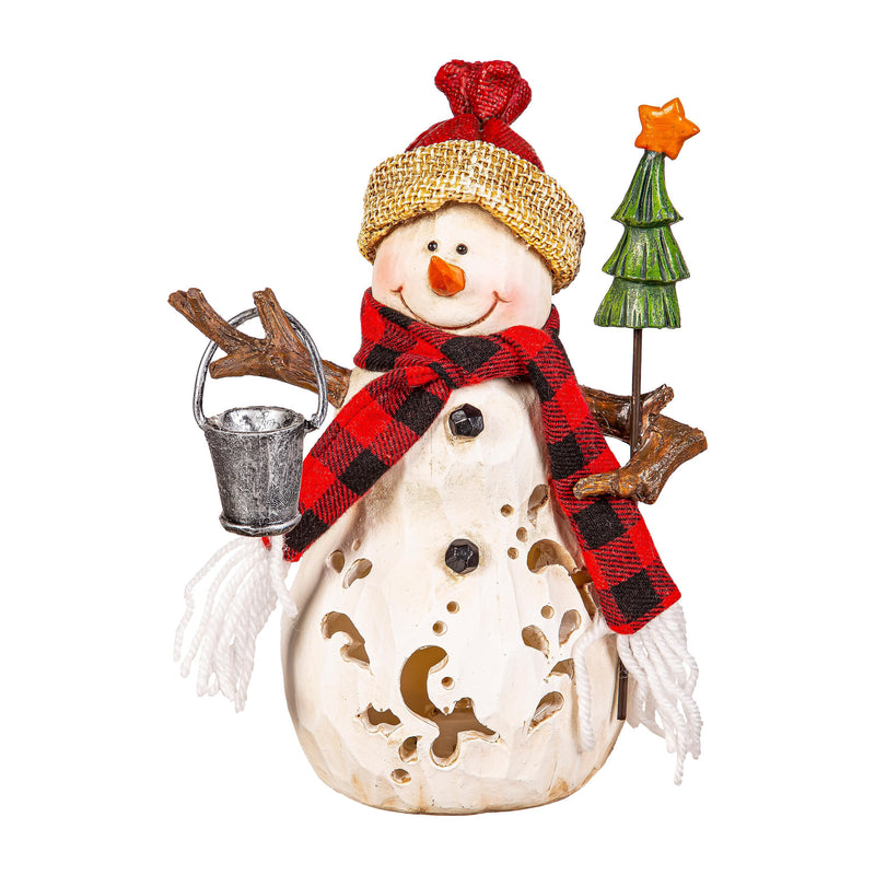 LED Resin Snowman with Cut-Outs Table Décor,8tal235