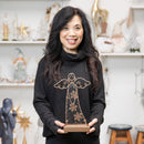 12.25" LED Metal Angel Table Decor,8tal253